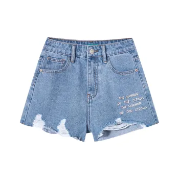 I'M ONE Denim Shorts Women's Washed Denim Blue