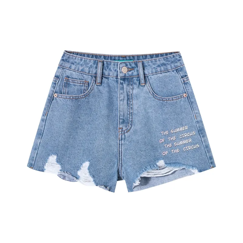 I'M ONE Denim Shorts Women's Washed Denim Blue-0