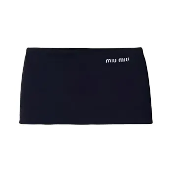 MIU MIU Logo Embroidered Mini Skirt
