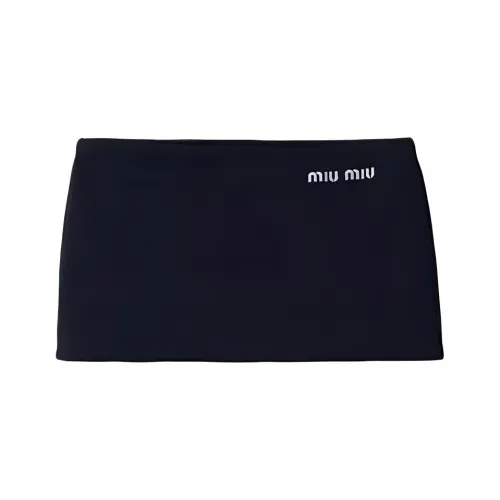 MIU MIU Logo Embroidered Mini Skirt