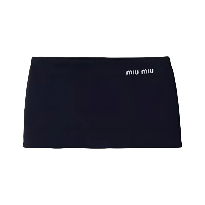 MIU MIU Logo Embroidered Mini Skirt-0