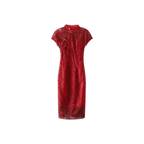 JINYE ORIENTAL Cheongsam Women's Red