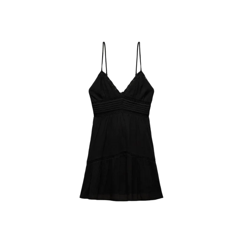 ZARA Trf Slip Dresses Women's Black-0