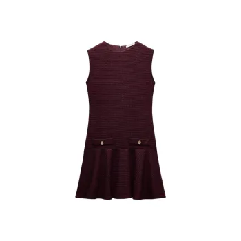 ZARA Sleeveless Dress Women's Deep Maroon