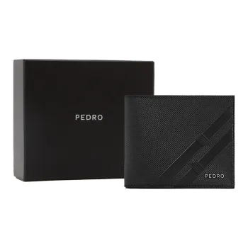 PEDRO Cow Leather Wallet Men's Black/Dark Umber