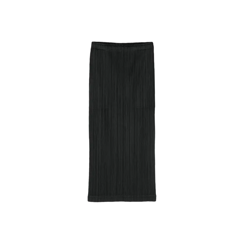 PLEATS PLEASE ISSEY MIYAKE SS24 Casual Long Skirt Women's Black-0