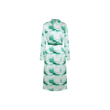 BBLLUUEE Long Sleeved Dress Women's Turquoise Green