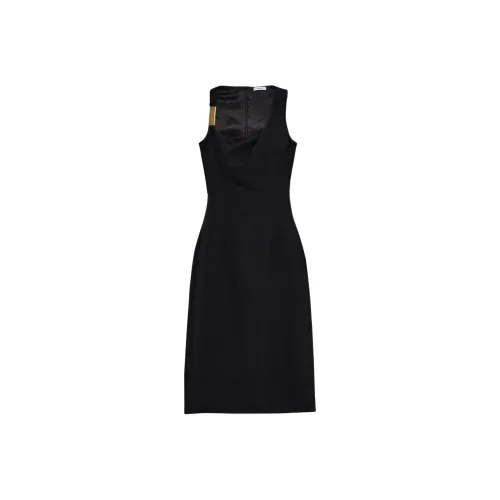 Ferragamo Gathered Neckline Corseted Dress