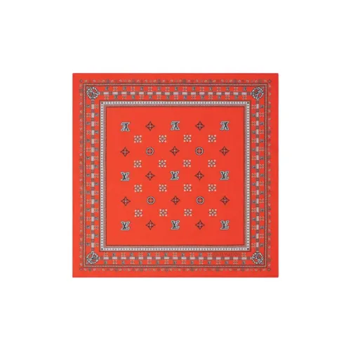 LOUIS VUITTON Mulberry Silk Scarves Women's Red