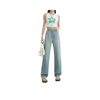 Menglaini Jeans Women's Nostalgic Blue