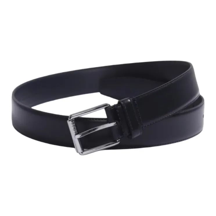 HUGO BOSS Cow Leather Belts Men's Black 4CM-0