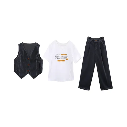 A Paradise For Awakening Casual Suit Women's Denim Dark Blue
