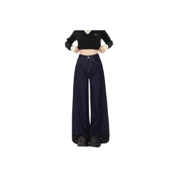 DanerWang Jeans Women's Dark Blue