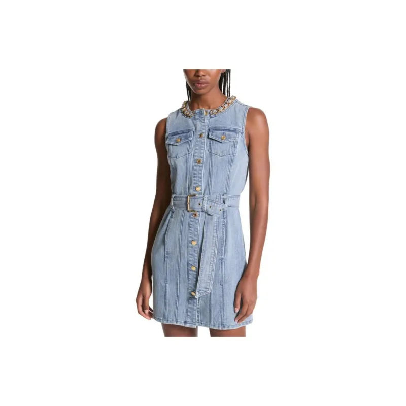 MICHAEL KORS SS24 Sleeveless Dress Women's Light Blue-0