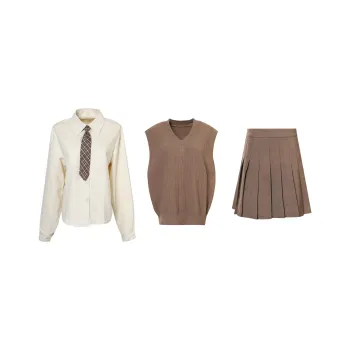 AURORA MUSE Two Piece Skirt Sets Women's White+Coffee+Coffee