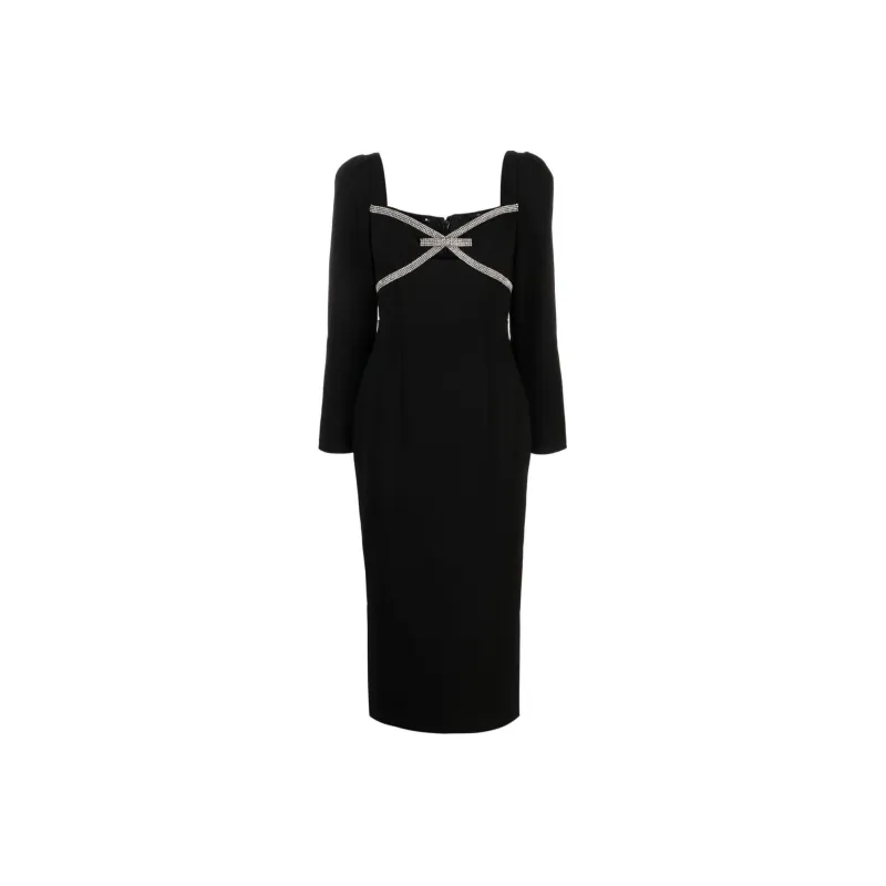 Self portrait Bow detail Crepe Midi Dress-0