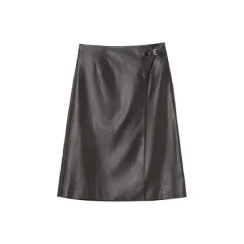 OVV Casual Short Skirts Women's Dark Brown Solid Color A3