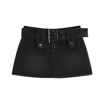 ETSE Denim Short Skirts Women's Black
