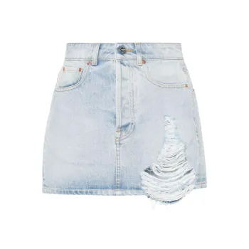 Vetements Destroyed Denim Mini Skirt 'Blue'