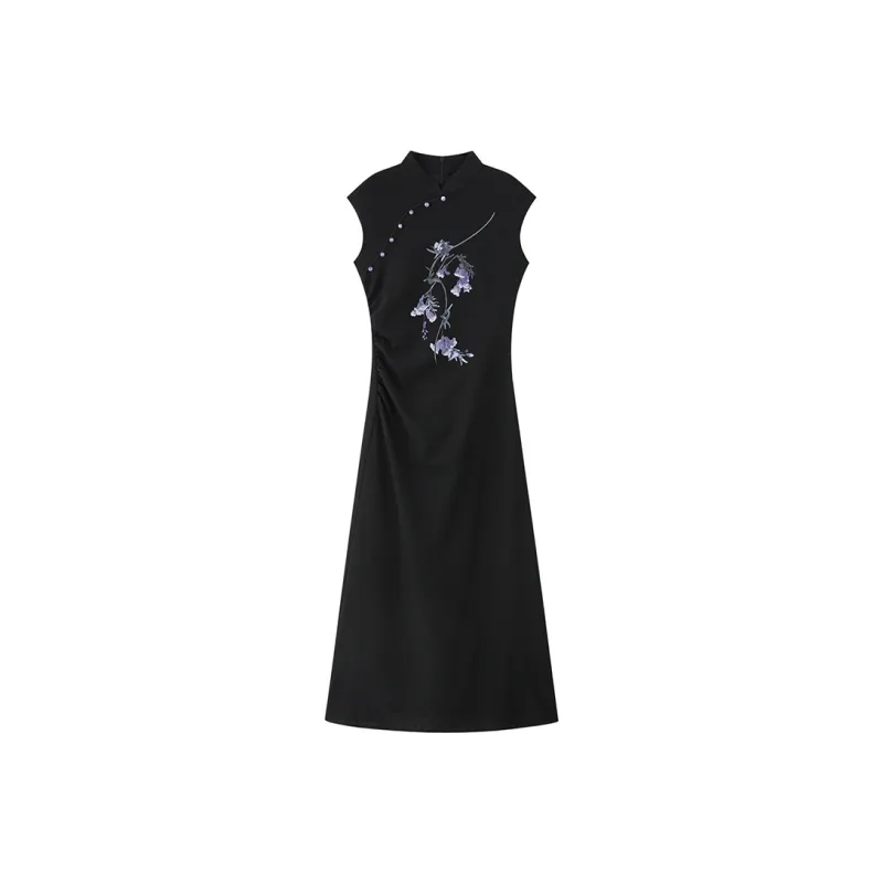 Zukizuki Sleeveless Dress Women's Black-0