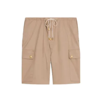 CELINE Technical Cotton Cargo Shorts Beige