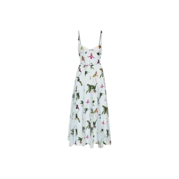 Oscar De La Renta Orchid Cady inset Maxi Dress