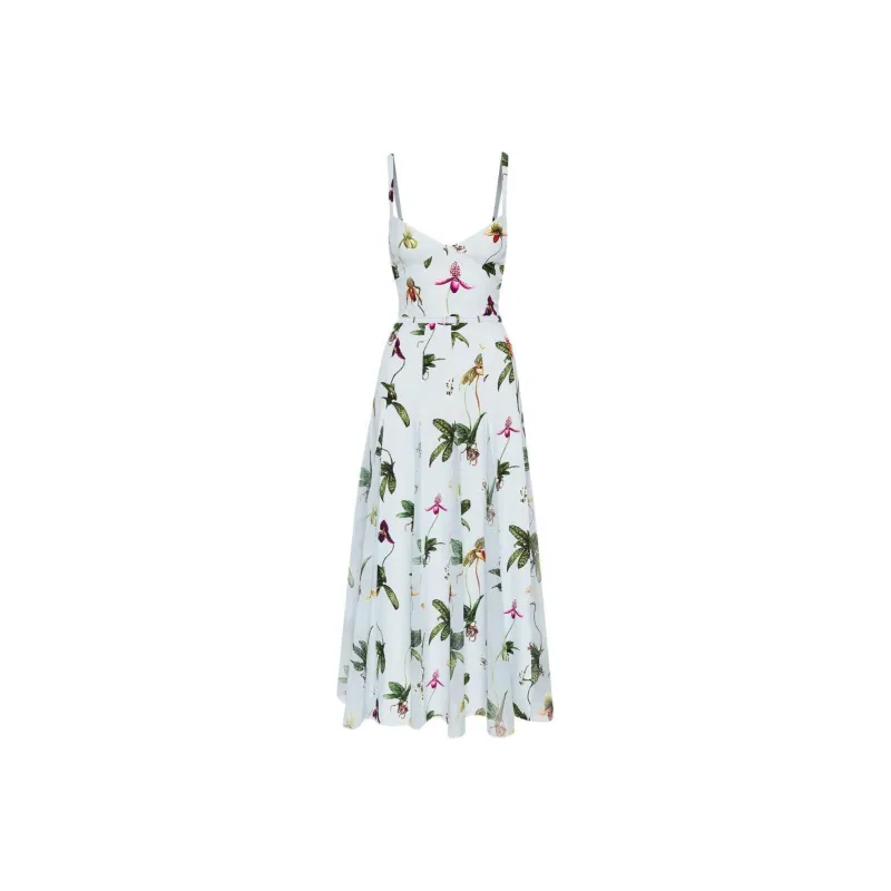 Oscar De La Renta Orchid Cady inset Maxi Dress-0