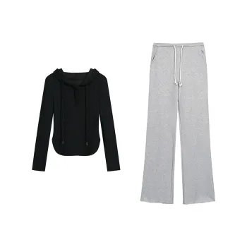 Adeworn Casual Suits Women's Black Gray Color