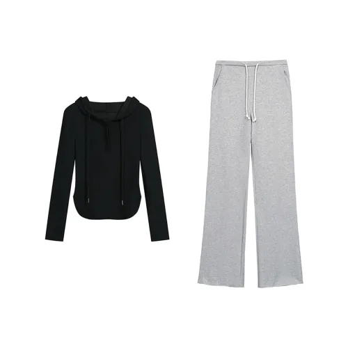 Adeworn Casual Suits Women's Black Gray Color
