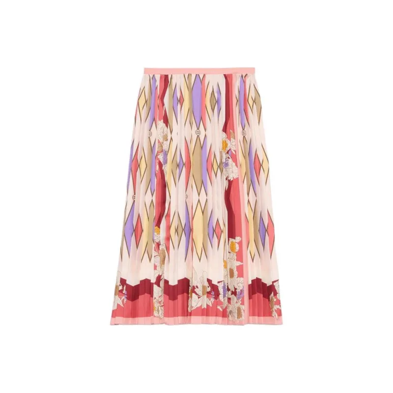 GUCCI Fw22 Tanabata Series Casual Long Skirts Women's Pink-0