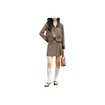 MISHOW Two Piece Skirt Sets Women's Coffee