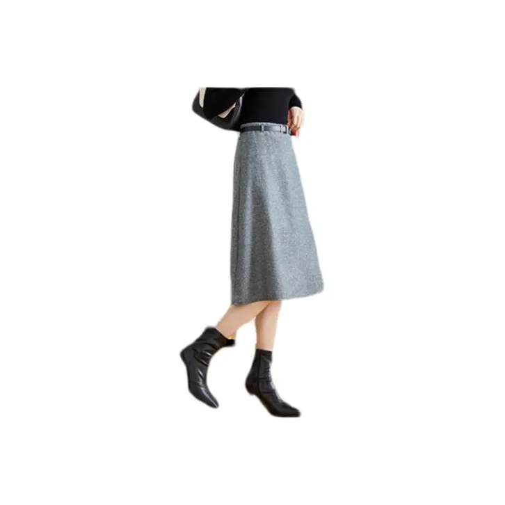 Still Quiet Casual Long Skirt Women's Coffee-3