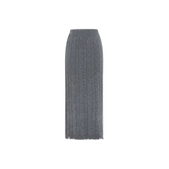 MO&CO Casual Long Skirts Women's Dark Heather Gray
