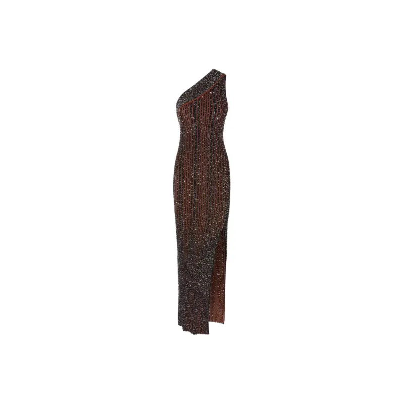 MISSONI One Shoulder Ribbed Maxi Dress-0