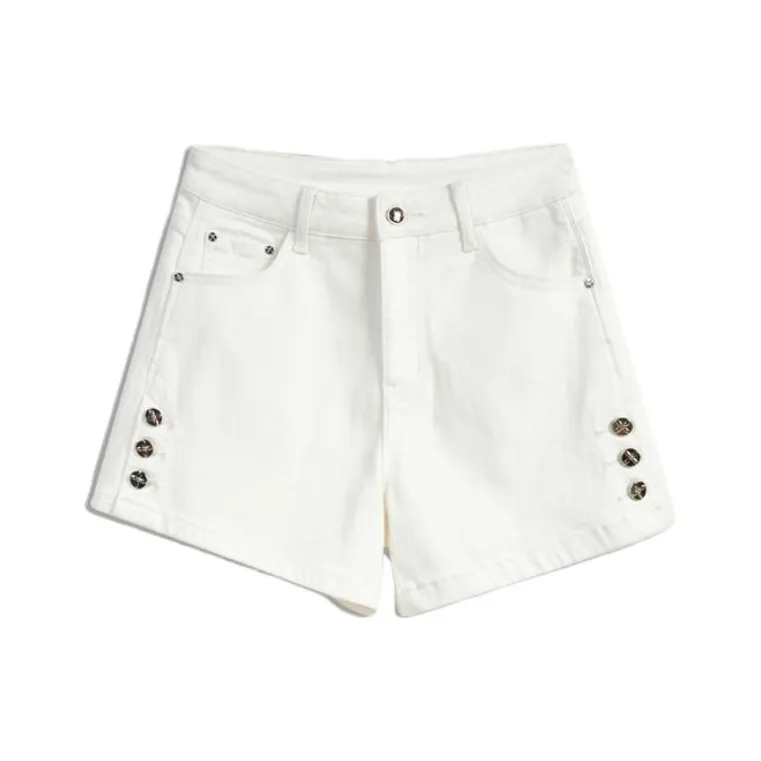 Ran and pure Denim Shorts Women's White-0