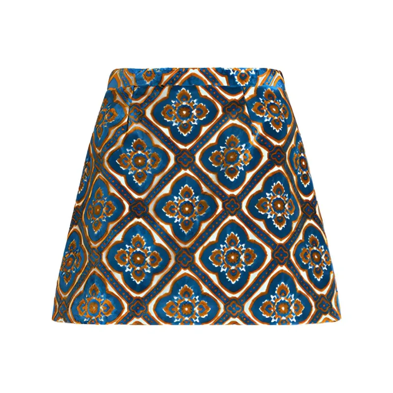 ETRO Graphic patter Velvet effect Skirt-0
