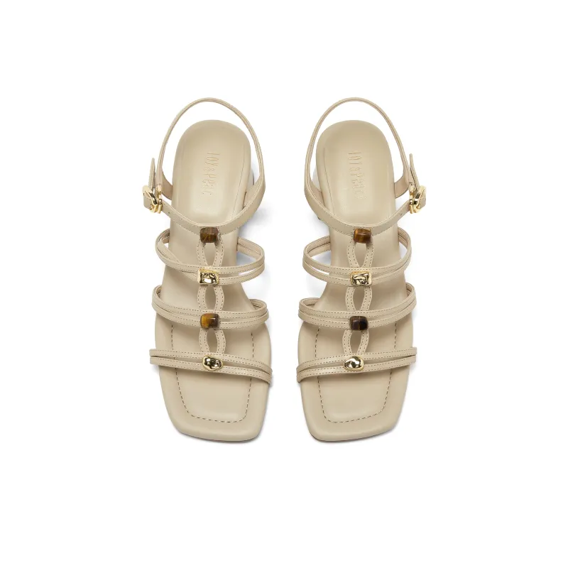Joypeace Wishing Stone Roman Sandals Women's Beige-2