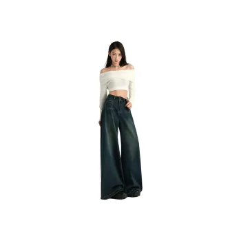 YINLEI Jeans Women's Dark Blue