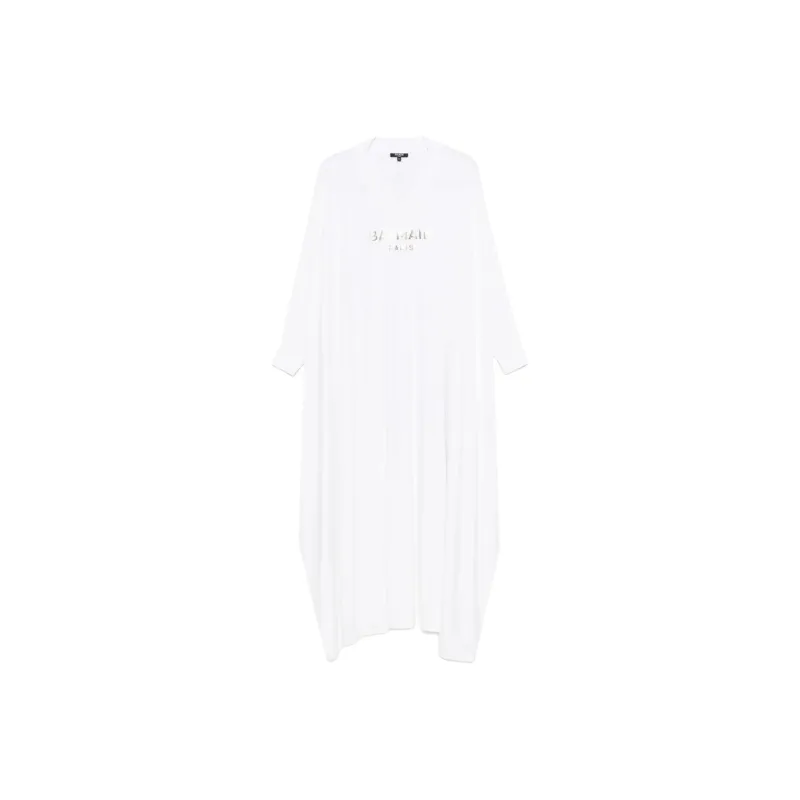 BALMAIN Logo print Maxi Dress-0