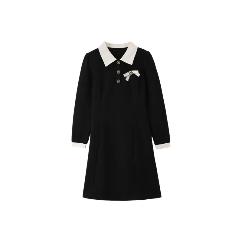 JOSR Long Sleeved Dress Women's Black-0