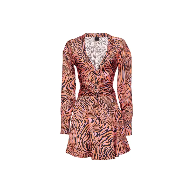 PINKO Abstract print Flared Shirt Minidress-0