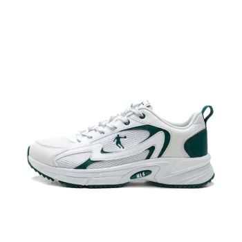 QIAODAN Anti Slip Wear Resistant Low Top Casual Shoes Men's White Green