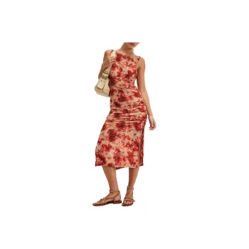 FREE PEOPLE Take Me Away Midi Dress Sleeveless Dress Women's Rust Combo/Rusty Red Combo