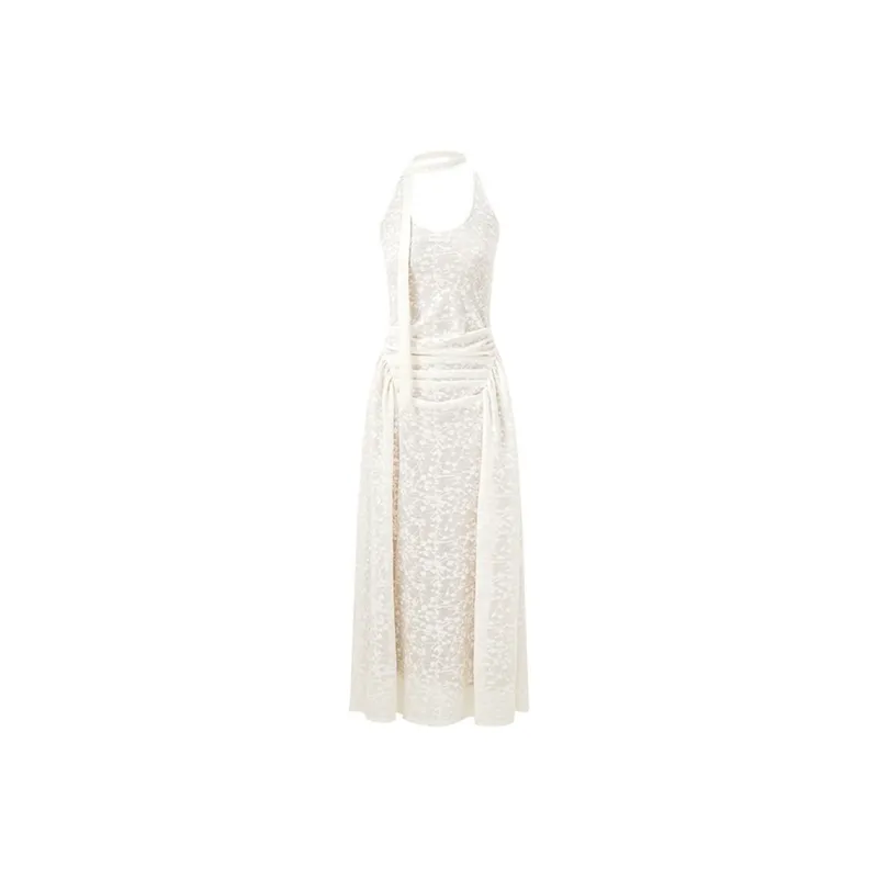 XIAOJUCHUANLI Sleeveless Dress Women's White-0