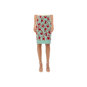 Bottega Veneta Crab Patterned Midi Skirt