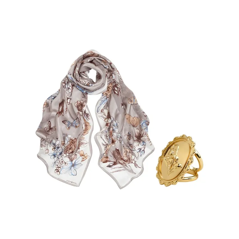 MARJAKURKI Silk Long Scarf Women's-0