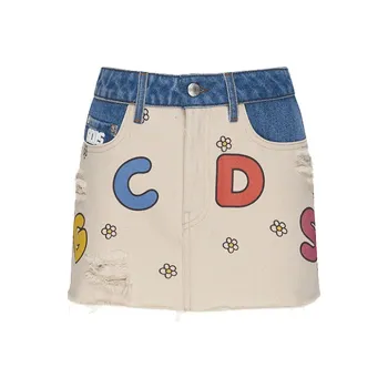 GCDS Denim Short Skirts Women's White