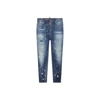 DSQUARED 2 Dark Crystal Wash High Waist Twiggy Jeans Jeans Women's Blue