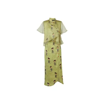 Duffy Fashion Skirt Set Women's Yellow Green