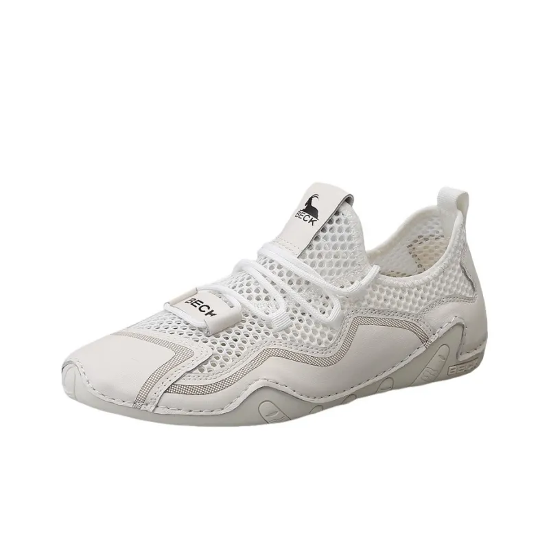 BECK Cushioning, Slip Resistant, Abrasion Resistant, Breathable Coverage Low Top Casual Shoes Men's Ecru-2